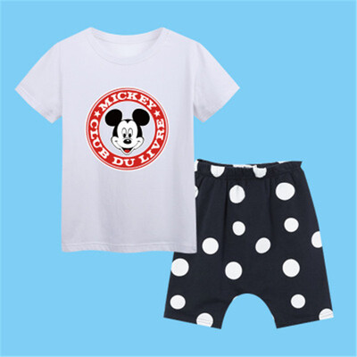 

Kids clothes Summer Baby Boy Clothes Mickey toddler Boys clothing Sets 2018 New Children Cotton Suit T shirt