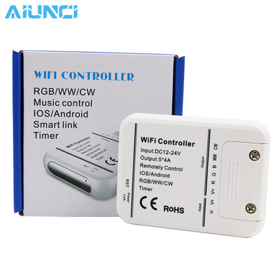 

5 Channels Wifi LED RGB Controller DC12-24V RGB WW CW for LED Strip Applicable to IOS&Android Mobile