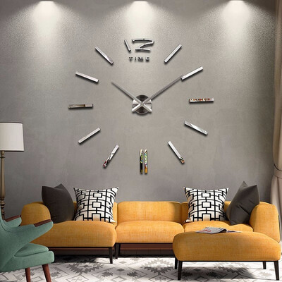 

Wall ClockModern Frameless DIY Wall Clock Large 3D Wall Watch Non Ticking for Living Room Bedroom Kitchen