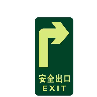 

Teng Chi CT fire fluorescent safety export luminous light stickers evacuation signs direction signs luminous waterproof&wear-resistant warning stickers A01 straight safety exit