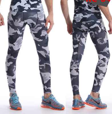 

Camouflage fitness pants mens elastic fast dry pants running cycling basketball training tight pants