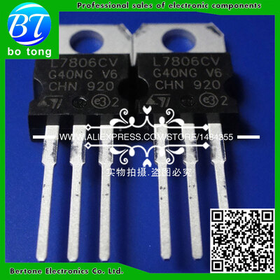 

Free Shipping 10PCS L7806CV L7806 7806 6V 1.2-1.5A Voltage Regulator TO-220