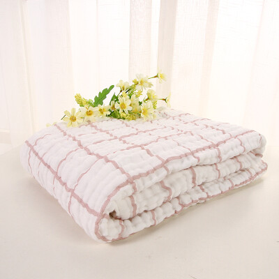 

Weier Beiru (WELLBER) baby elegant ya color 6 layer washed gauze bath towel light blue grid 115 * 115cm