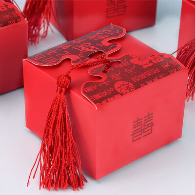 

Extreme space JDKJ wedding candy box carton candy box wedding wedding supplies wedding candy bag small tassels 100 pieces
