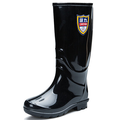

Warrior rain boots female rain boots water shoes fashion high tube non-slip waterproof rubber shoes overshoes HXL863 black 38 yards