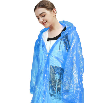 

Xinyi disposable raincoat four button buckle thickening 6 wire poncho outdoor mountaineering travel disposable poncho men&women rain gear reusable 2 loaded