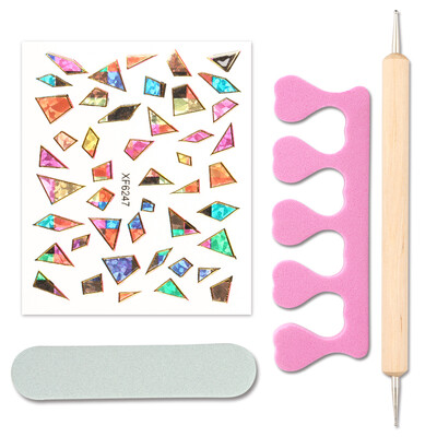 

MILDS Manicure Tool Set Combination 4 sets of nail polish partners small polishing strips splitter point drill decal 1 random