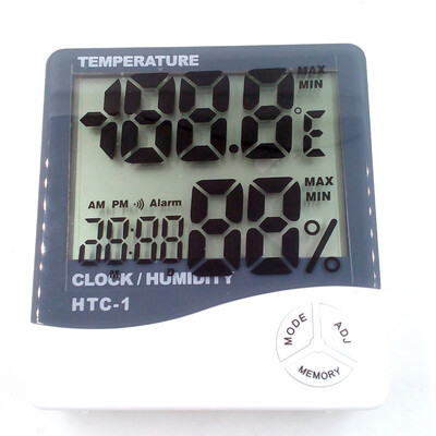 

2PCS HTC-1 Digital Thermometer Hygrometer Weather Station Digital Temperature Humidity Meter with clock Moisture Meter
