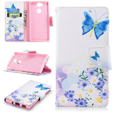 

BEFOSPEY Painting PU LeatherSoft TPU Card Slot Stand Wallet Case For Sony Xperia XA252"2018
