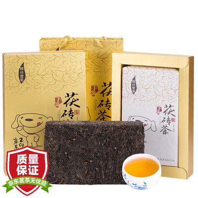 

[Jingdong JOY Co-brand] 2018 Jingdong Памятный пользовательский Anhua Black Tea Hand Built Кирпичный чай Golden Flower Tea Кирпичная подарочная ко