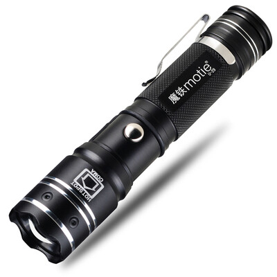 

Magic iron MOTIE LED flashlight mini zoom charging long-range waterproof self-defense outdoor home riding emergency lighting USB29