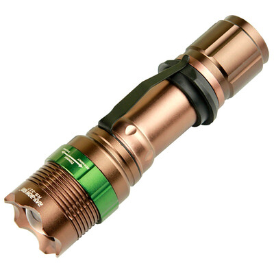 

RAY-BOW RB-337 aluminum alloy light rechargeable flashlight imported CREE bulb third gear multi-function rotating dimming brown