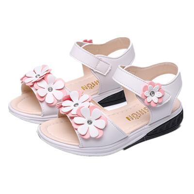 

Kids Beach Sandals Girls Princess Summer Shoes Children New Flower Anti-Slipper Sandals Size 27-37