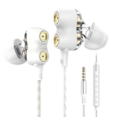 

Langsdom D2 HiFi Earphones for Phone Dual Drivers In-ear Music Headset with mic Noise Canceling fone de ouvido auriculares Dj