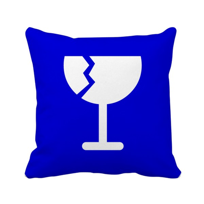 

Fragile Blue Square Warning Mark Square Throw Pillow Insert Cushion Cover Home Sofa Decor Gift