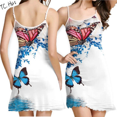 

2017 Summer Real Knee-length Straight Dress Women Fashion Bohemia Floral Printing Harness Dress