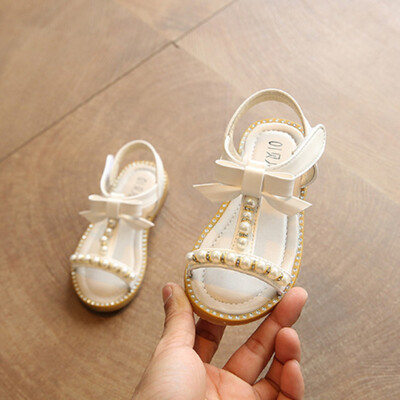 

Girls Sandals 2018 Summer New Children Shoes Fashion Princess Sandals Pearl Beading Child Sandals Baby Sandals Beach Sheos
