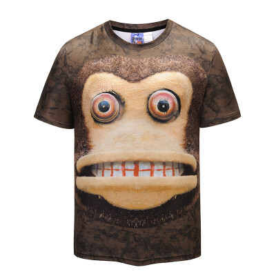 

2018 Summer New Style Mens Fashion Slim Short Sleeve 3D Print T-Shirt Sports Fitness Casual Top