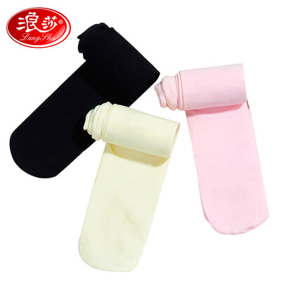 

Langsha 2 childrens pantyhose female velvet stockings girls leggings socks dance socks black powder each pair of S 90-115cm 3-5 years old