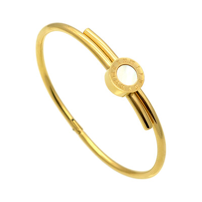 

New couple bracelet pop Roman number black&white shell titanium steel bracelet Fashion men&women buckle opening bracelet