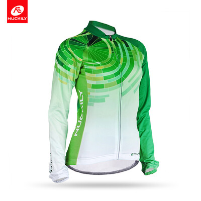 

NUCKILY SpringAutumn Road Bike Jersey Green Light Breathable Cycling Apperal GH002