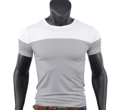 

Summer Men&39s New Short Sleeved T-shirt Neck Casual Casual Color Cotton T-shirt Self-cultivation Jacket