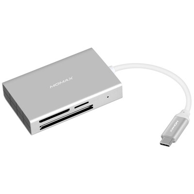 

MOMAX Type-C Multi-Card Reader USB-C30 Mobile Phone Mac Computer Camera SDTFCFMS Card High Speed ​​Card Reader Silver