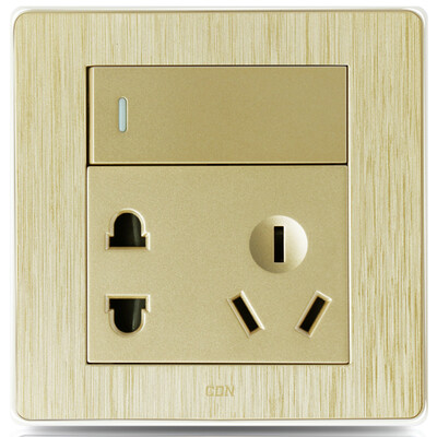 

Sidon CDN switch socket open double-controlled five-hole wall switch socket DJ-K012ES warranty 10 years 3D drawing Jin Rui series