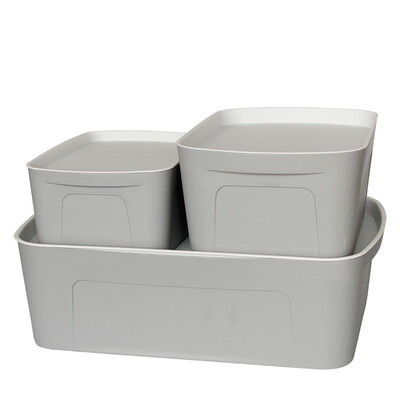 

Jinghui Sitron JH0638 storage box large plastic storage box three-piece gray