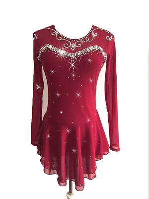 

Figure skating show costume skating competition clothing children&39s skating show clothing long-sleeved red