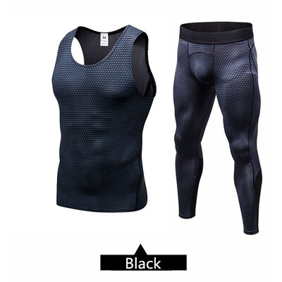 

Mens Fashion Sports Set Compression Sets Skinny Sets Fitness Sets Summer Cool Sets