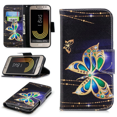 

BEFOSPEY Painting PU LeatherSoft TPU Card Slot Stand Wallet Case For Samsung Galaxy J2 Pro2018 J2201850"
