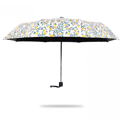 

Cmon lemon parasol sun umbrella black plastic sun umbrella small black umbrella folding umbrella female anti-UV white
