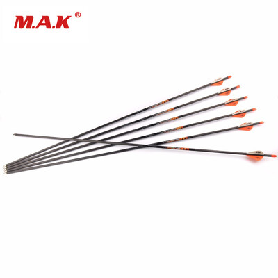 

6 шт. Spine 350 Pure Carbon Arrows Длина 30 дюймов Наружный диаметр 7,6 мм Наружный тип Подсказки для сложного лука Стрельба из лука Охота