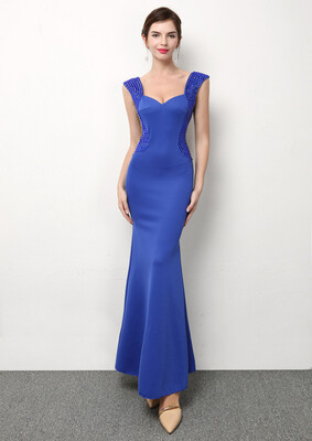 

Shoulder Deep V Sexy Slim Long Fishtail Dress Show Annual Club Night Long Dress