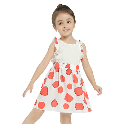 

Girls Dress 2018 New Arrival Casual Summer&Spring Sleeveless Petal Patchwork Dresses For Girl Cotton Loose A-Line Dress Hot