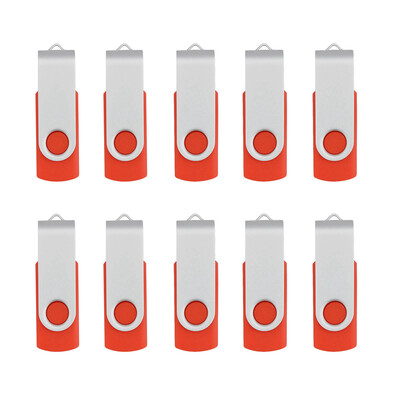 

Fillinlight 10PCS Pack Red Swivel USB Flash Drive USB 20 USB Disk Flash Drive 360°Twist Drive