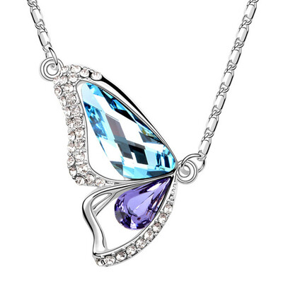 

Бабочка ожерелье австрийский кристалл высокого качества Rhinestone ожерелье подвеска для женщин моды ювелирные изделия 5033