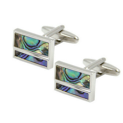 

Yoursfs® Copper with Gold Plated Simple Rectangle Style Cufflink Men's Color Shell Inlayed Fashion Jewelry