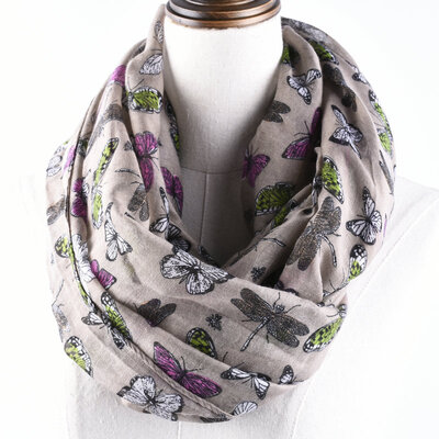 

Guttavalli Nice Women Soft Butterfly Ring Scal Summer Chevron Printing Animals Loop Scarf Viscose Stripes Геометрическая бесконечная кожа