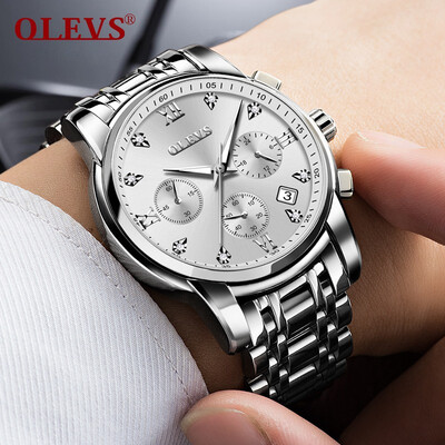 

Relogio Masculino OLEVS Оригинальные часы Роскошный бренд Кварцевый хронограф Нержавеющая сталь Часы Повседневные Мужские Часы Наручные часы