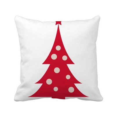 

Christmas Tree Red Festival Square Throw Pillow Insert Cushion Cover Home Sofa Decor Gift