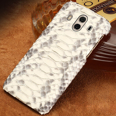 

Genuine Leather Phone Case For Huawei Mate 10 Case Natural Python Skin For P10 P20 Pro P Samrt Back Cover