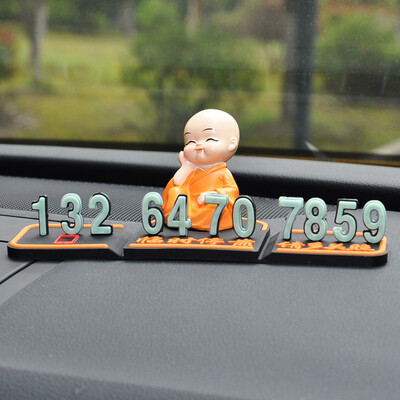 

YUECAR car temporary stop sign stereo small monk phone number mobile car stop sign kung fu models - one fly