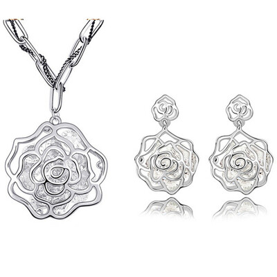 

High Quality Jewelry Set Crystals From Austria Fashion Pendant Necklace Piercing Earrings Women Accessories Mothers Day Gift 6663