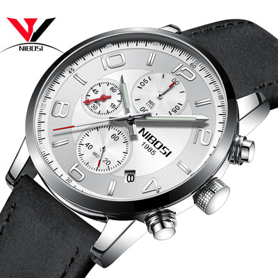 

NIBOSI Watch Wrist Watch Men Fashion Casual Quartz Wristwatch Sports Watches Leather Strap Luxury Waterproof Montre Homme Saat