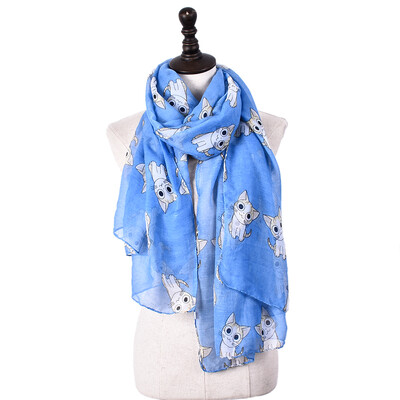 

Женские шарфы JeouLy Lovely Cat с напечатанной мягкой шерстью длинный шарф Shawl Mujer Wraps Foulard Femme солнцезащитные шали синий хиджаб