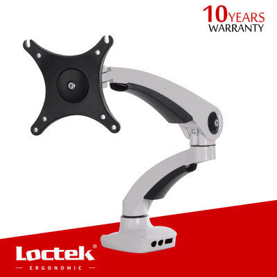 

Loctek Monitor Mount Full Motion Friction Desk Top Mount Arm for 10-27 Computer Monitor BlackWhite