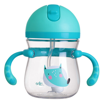 

Rikang sippy cup baby learning cup childrens water cup with gravity ball leakproof 400ml RK-B1007 blue