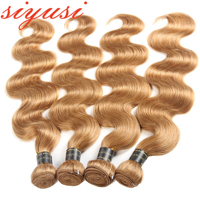 

Honey Blonde Бразильское тело Wave Bundles Человеческое наращивание волос 4pcs / lot # 27 Двойной бразильский виргинский уток волос Бесплатная доставка